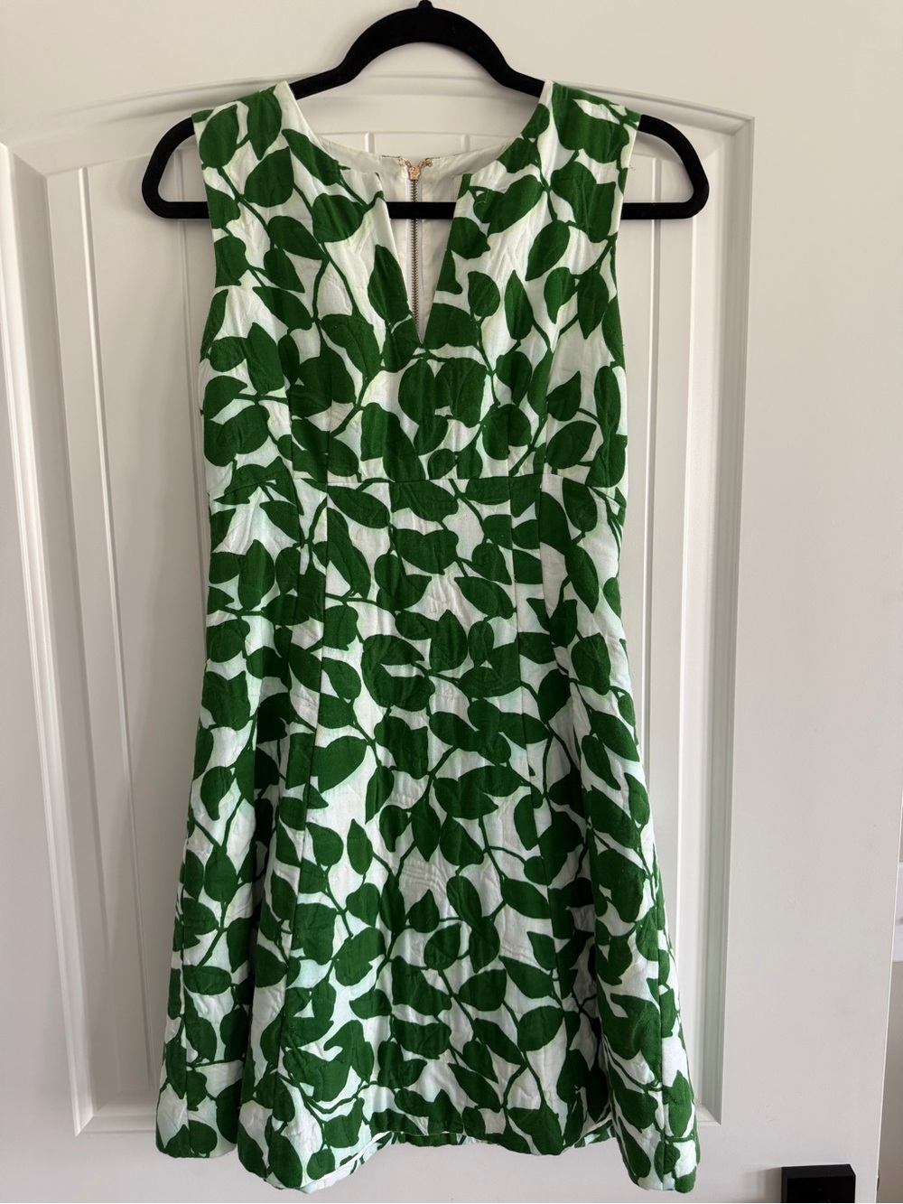 Kate Spade Garden Leaves A-Line Dress Size 4 - Picture 2 of 12